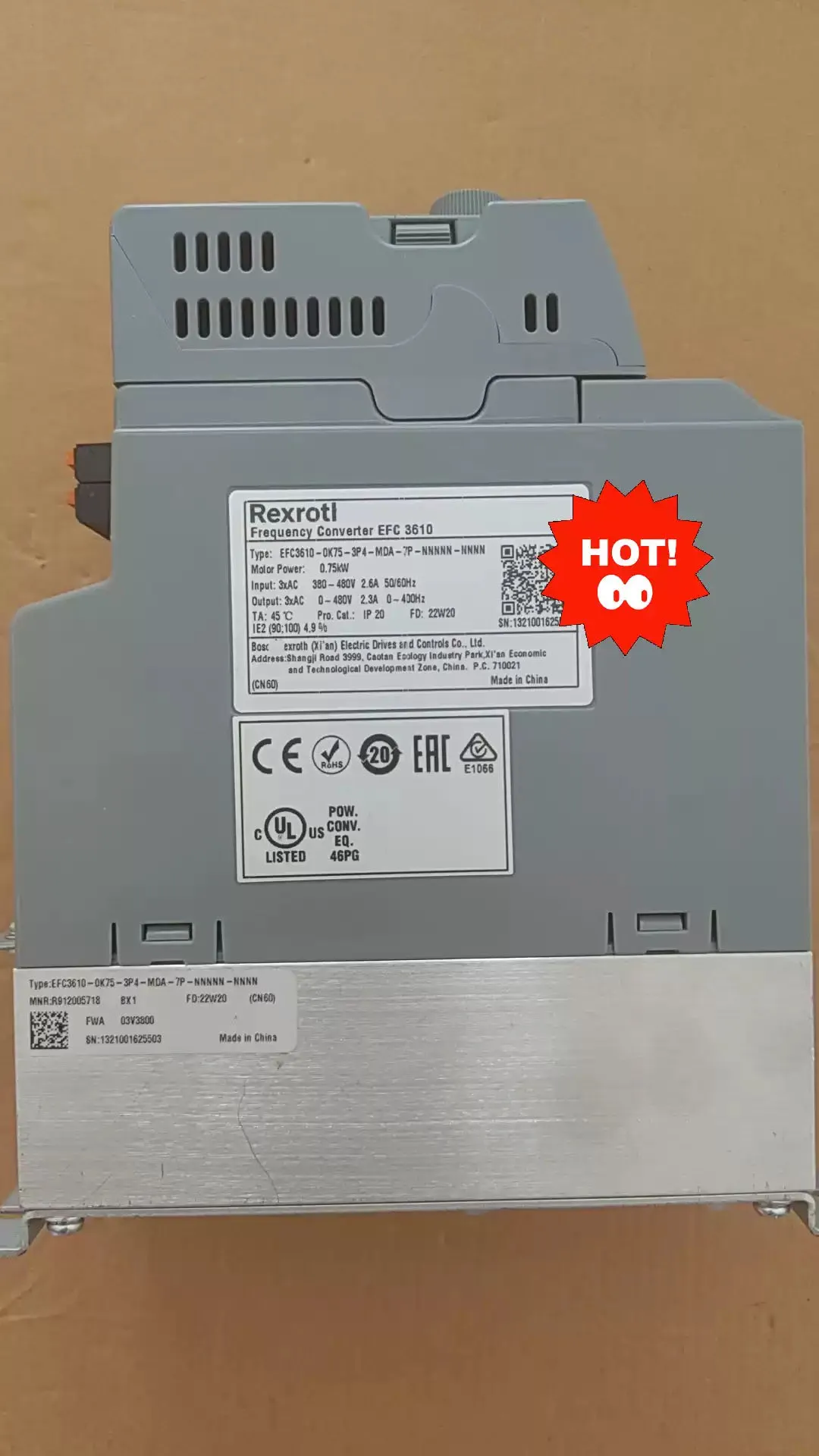 EFC3610-0K75-3P4-MDA-7P-NNNNN-NNNN 0,75KW Inverter untuk Rexroth