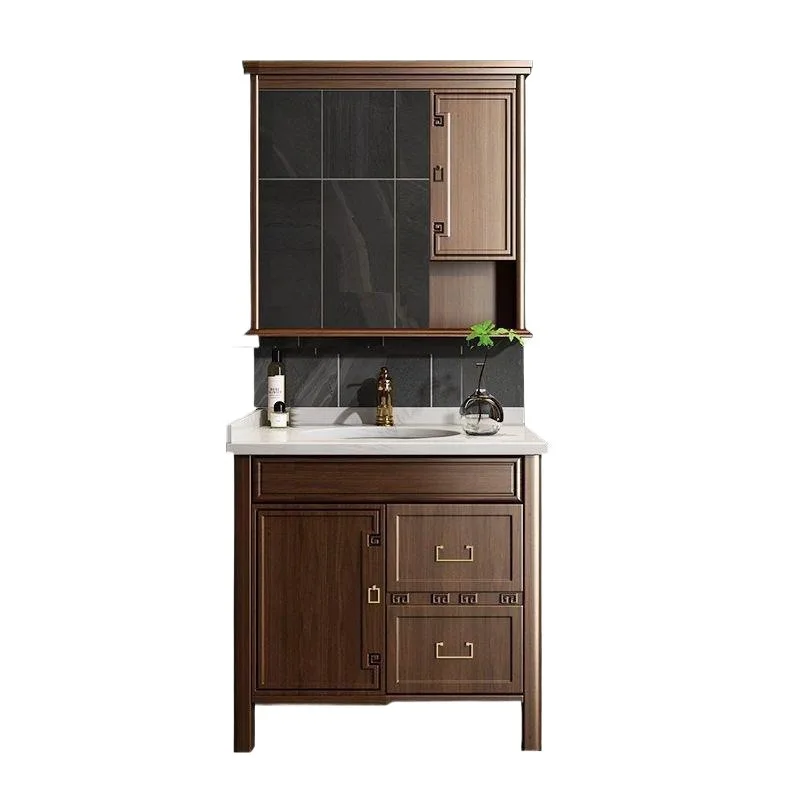 

Solid wood bathroom washstand modern new new Chinese bathroom combination floor