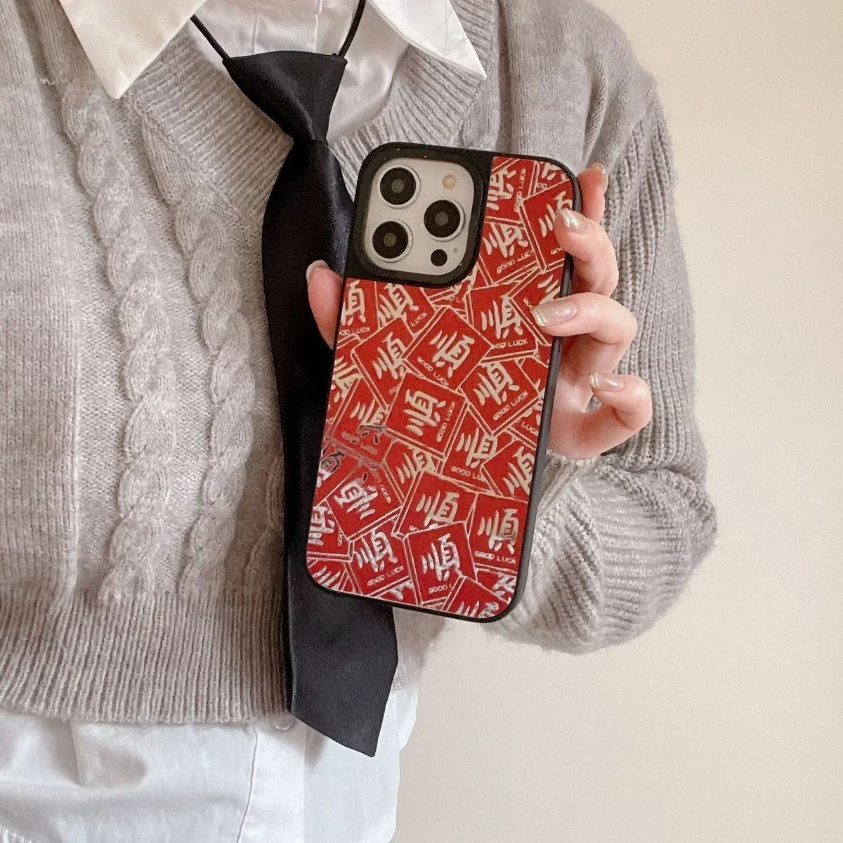 Mirror Surface Mahjong New Year Phone Case Cover for IPhone 11 12 13 14 15 16 Pro Max Case for IPhone 15 Pro Max