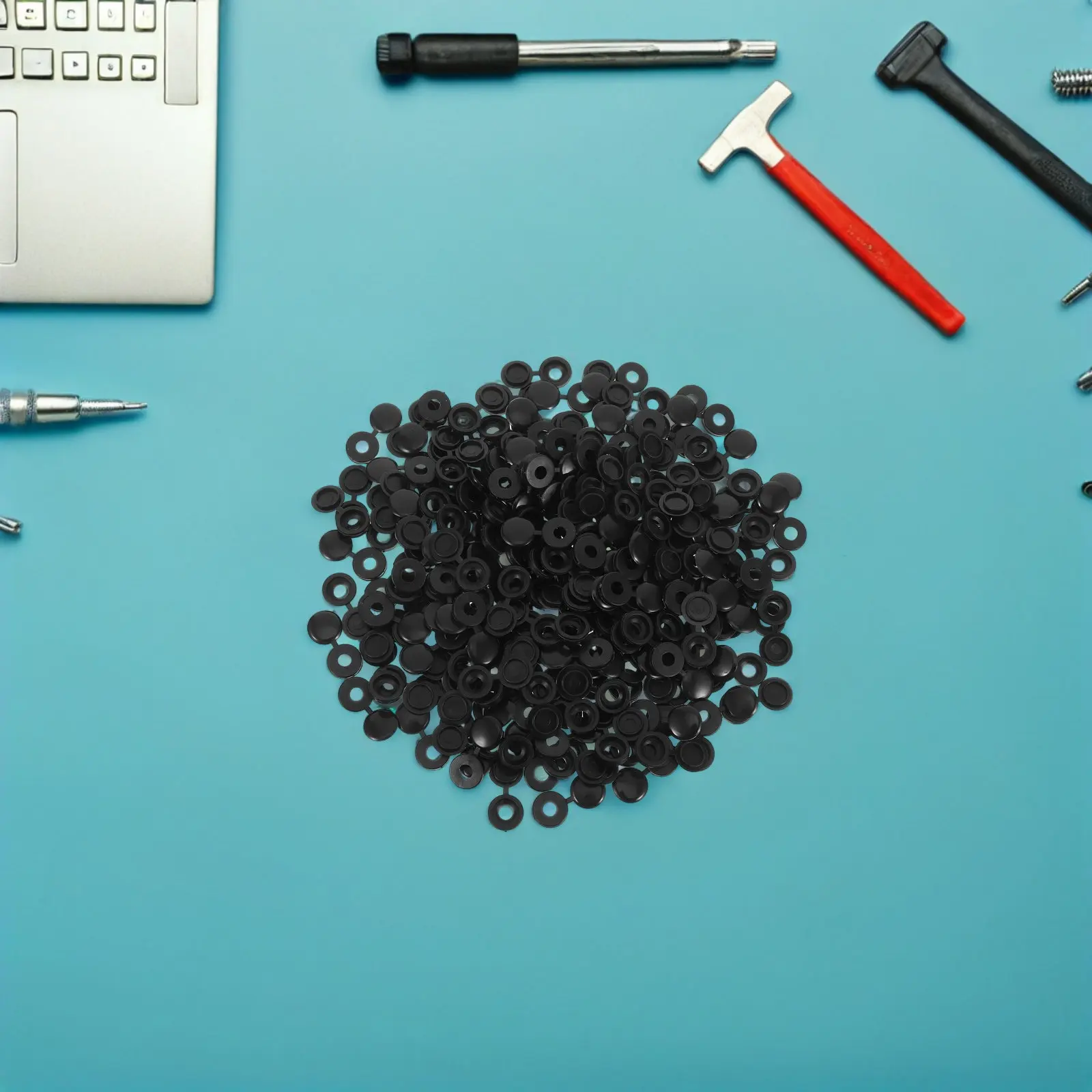 200Pcs Plastic Screw Caps Covers 5.3mm Black Decorative Hole Plugs for Furniture Screw Head Protection Cabinet Cupboard Wardrobe - view 3