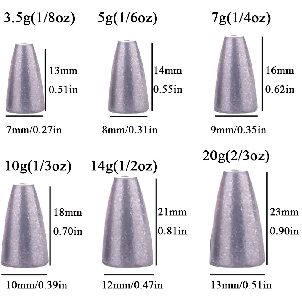 3.5g 5g 7g 10g 14g 20g Bullet Fish Fishing Sinker Texas Rigs Bullet Weight Carp Sea Fishing Accessories