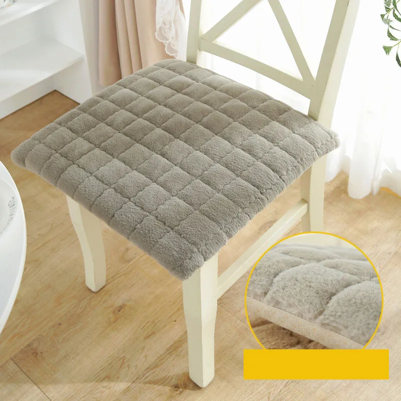 Nordic Solid Color Thickened Non-Slip Cushion Warm Plush Hip Pad with Strap for Winter Simple Office Square Sedentary Artifact