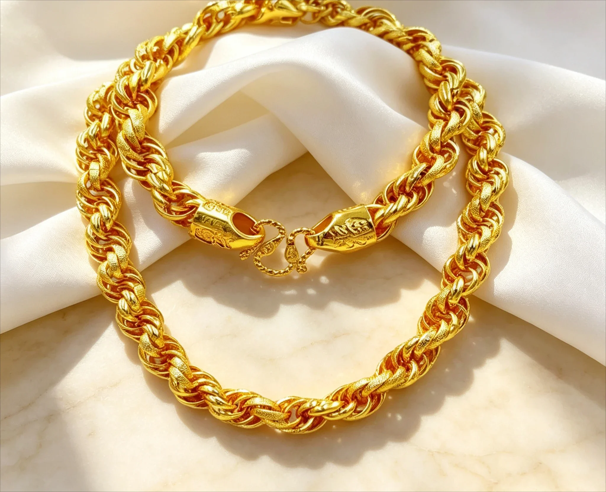 9999 gold  Fu Head Twist Dragon Men's 24K Gold AU999 Necklace - Heavy texture, lucky meaning, warm luster Gift for girlfriend