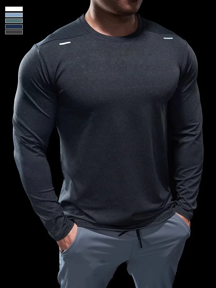 Spring Men's Sports Gym Fitness Clothes Special Casual Thin Slim Quick-drying Long-sleeved T-shirt Running Men's Style