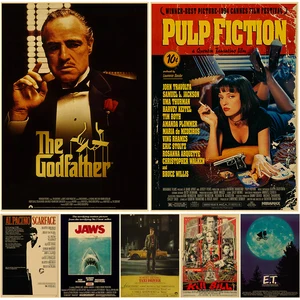 Posterler, klasik filmler, vintage baskılar, retro pulp fiction / badiro, filmden bir poster, retro tasarım, dekor odası, ev sanatı, duvarın estetik resmi Resimlerin 6 büyük satışı tuval üzerine resimler-no. 5