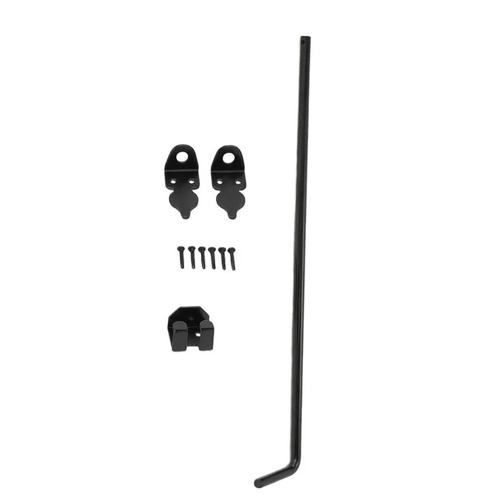 2-Pack 24-Inch Ground Drop Rod Set for Chain Link Fence Doors with Carbon Steel Construction and Matte Black Finish