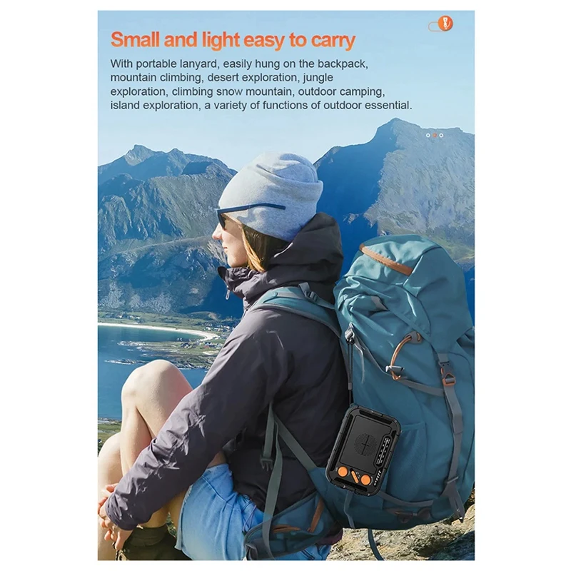 5000Mah Emergency Solar Radio Hand Crank Charging With FM AM WB NOAA Weather Radios LED Reading Flashlight Bank Charger