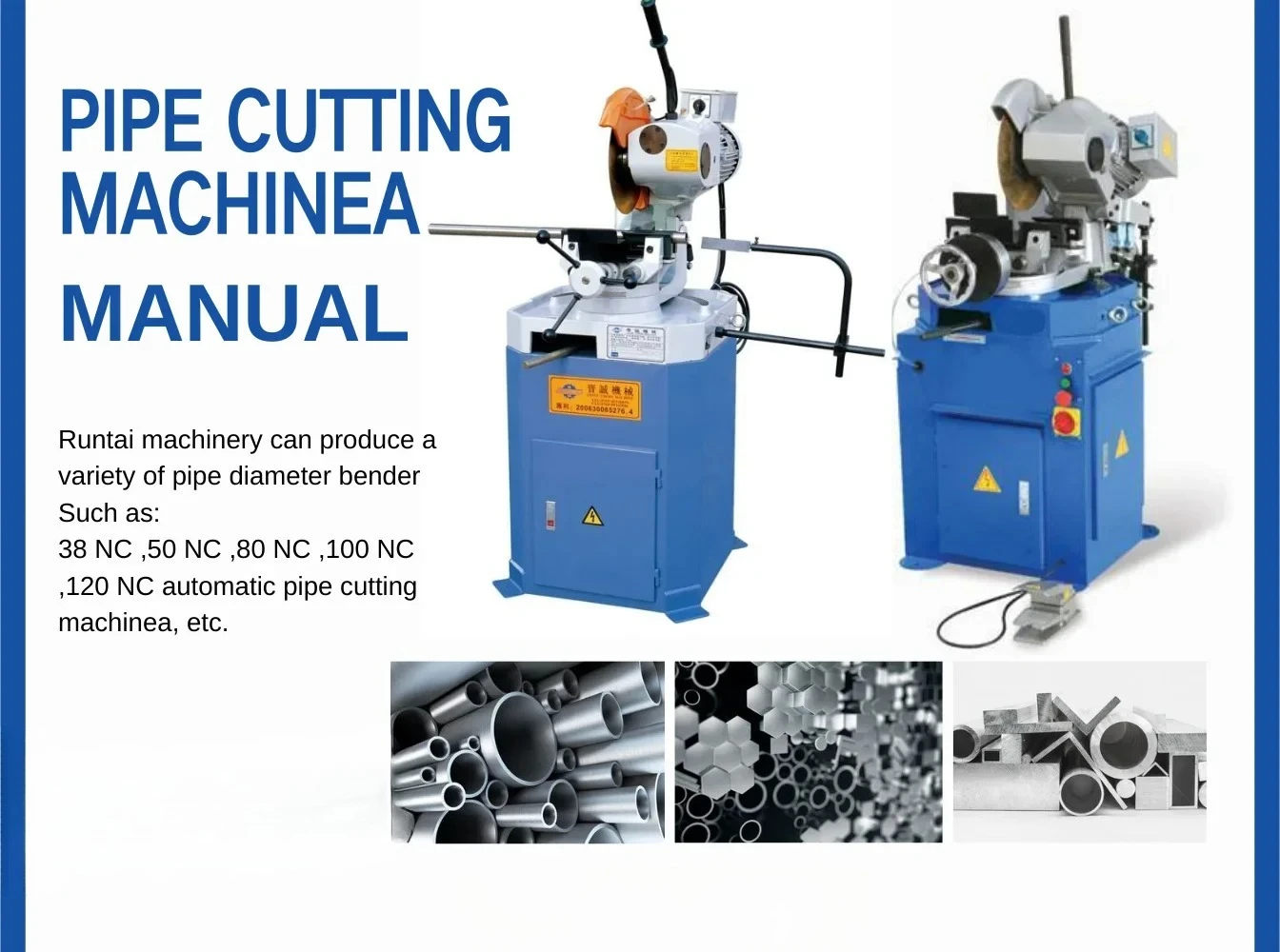RT-275NC metal pipe Cutter Manual NC Pipe And Tube Cutting Machine
