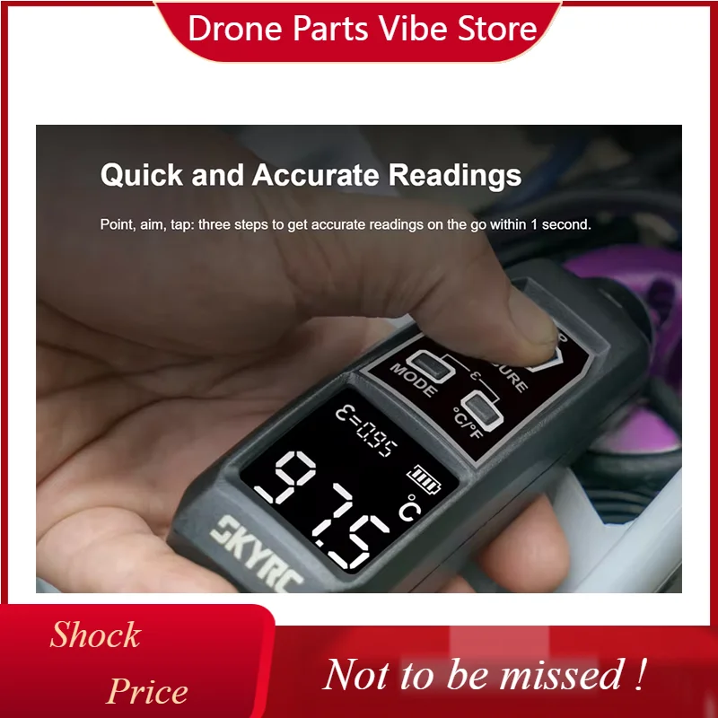 مقياس حرارة بالأشعة تحت الحمراء DPITP380 طراز SK-500037-01 أداة قياس درجة الحرارة الدقيقة لمحركات RC والشواحن والسيارات