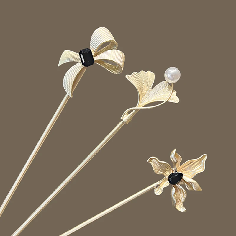 

VANIKA новые модные палочки для волос с металлическим бантом, элегантные женские заколки для волос, простые зажимы для хвоста, головной убор, аксессуары для волос