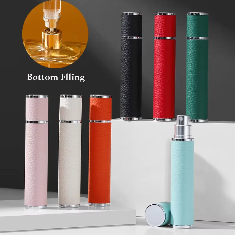 

10ml Perfume Bottle Bottom-fill Atomizer Portable Cosmetic Container Travel Mini Leather Spray Alcochol Empty Refillable Bottle