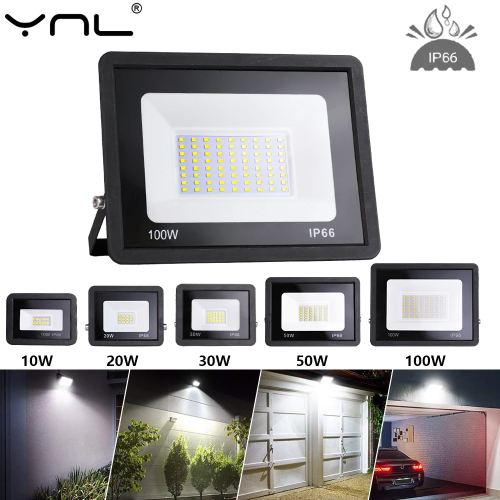 Zewnętrzny reflektor szerokostrumieniowy reflektory LED IP66 wodoodporny projektor 220V 200W 150W 100W 50W 30W Foco ogrodowe reflektory uliczne