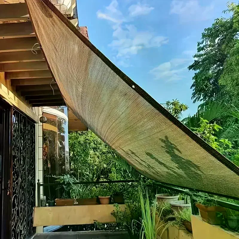 Sun Shade Net Coffee High Density UV Protection Breathable Tear-Resistant Sunblock Cloth For Patio Garden Backyard Pool Outdoor