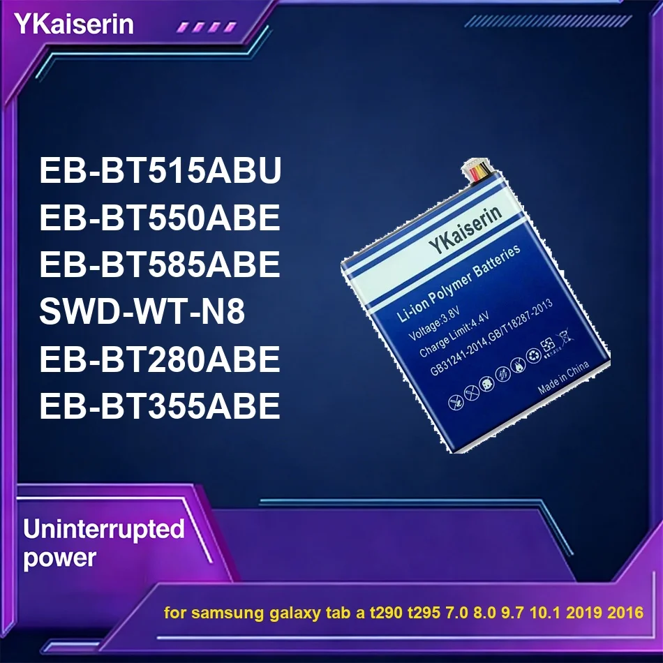 

5300-12000mAh Swd-WT-N8 EB-BT515ABU EB-BT355ABE For Samsung Galaxy Tab a T290 T295 7.0 8.0 9.7 10.1 2019 2016 Tablet Battery