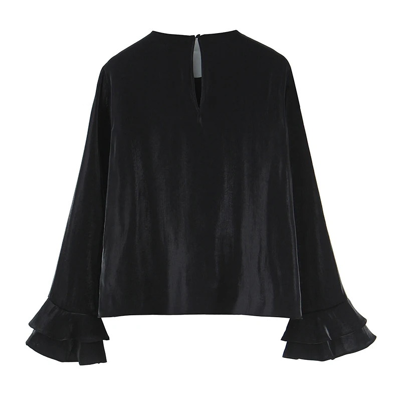 Camicetta da donna Top Primavera Autunno Nuove camicie e camicette larghe decorative a strati a maniche lunghe Top Moda casual Stile versatile