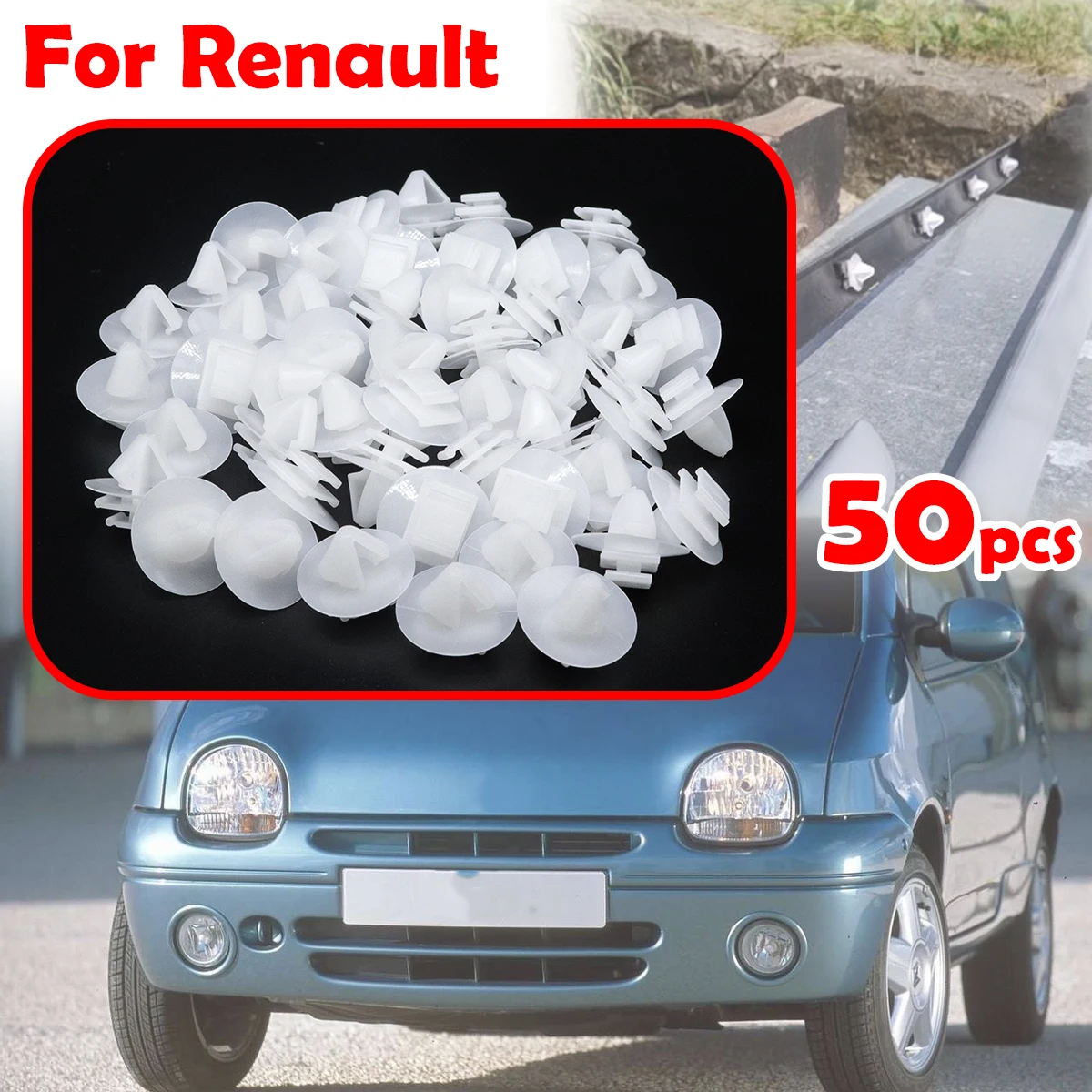 

50pcs For Renault Car Front Wheel Arch Flare Trim Moulding Bumpstrip Clips Trim Moulding Clips 71775718 856540 Plastic Fastener