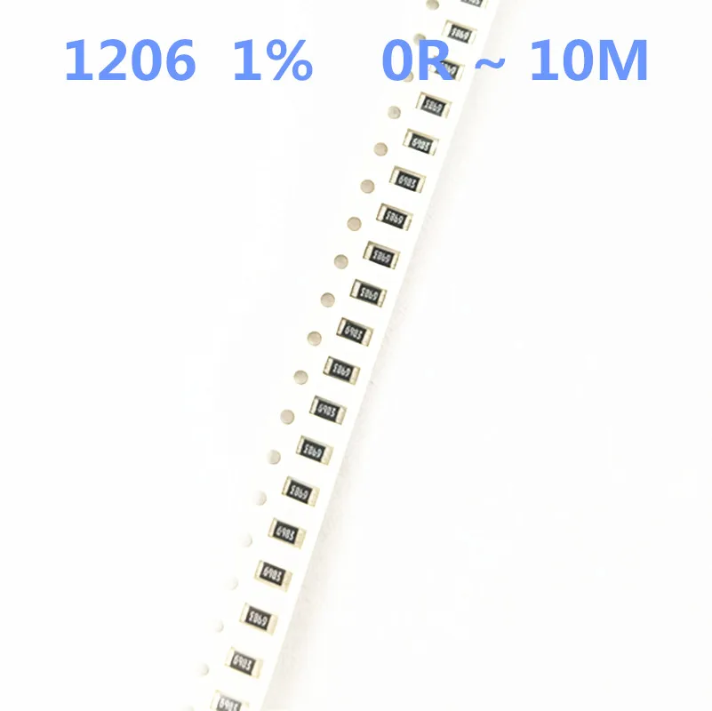 

100pcs 1% 1206 SMD resistor 0R~10M 1/4W 0 0.1 1 10 22 100 150 220 ohm 330 K 2.2K 4.7K 10 1K 100K 1R 10R 100R 150R 220R 330R 1M