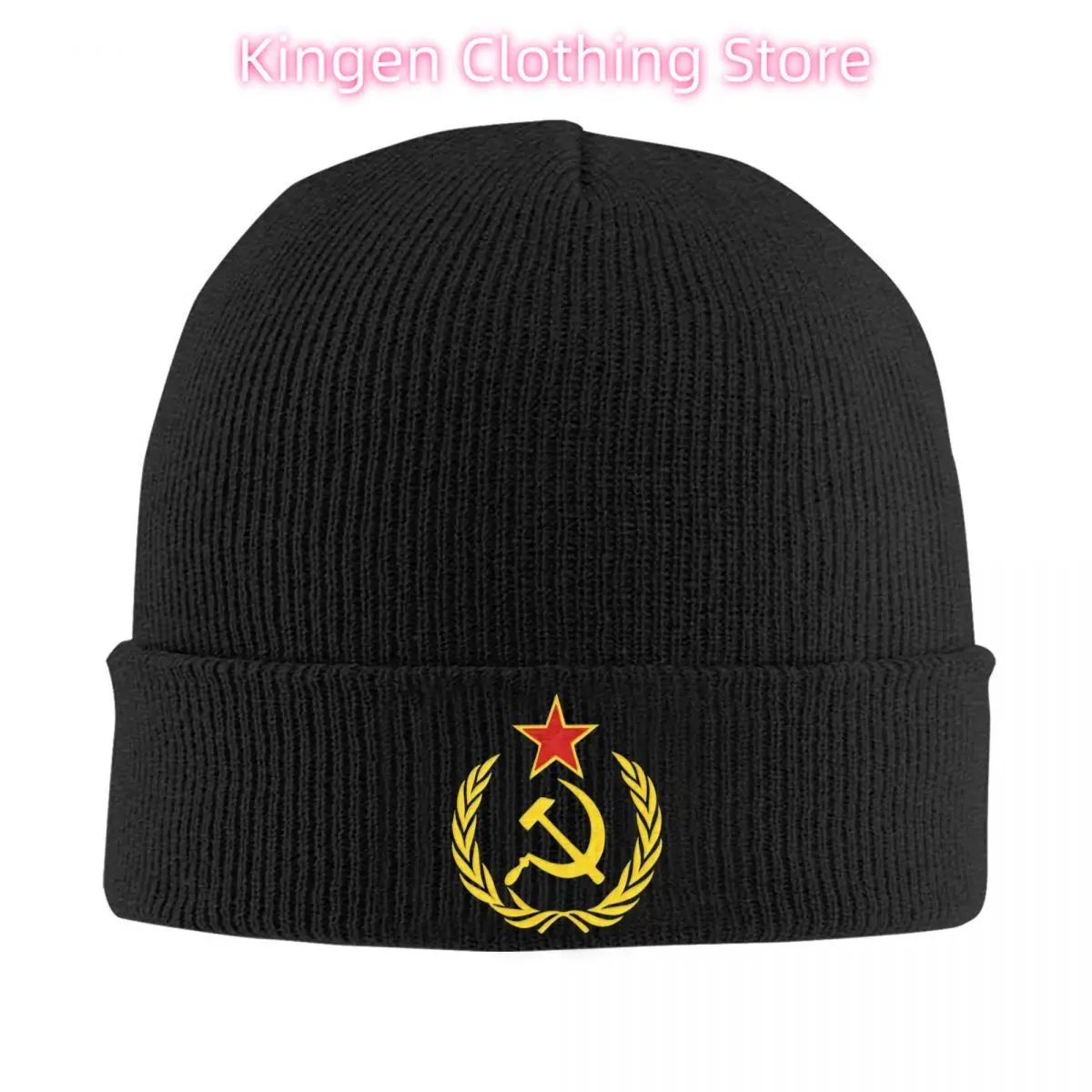 CCCP USSR Russian Beanie Hats Soviet Union Hammer And Sickle Bonnet Hats Hip Hop Kpop Knit Hat Autumn Thermal Elastic Caps
