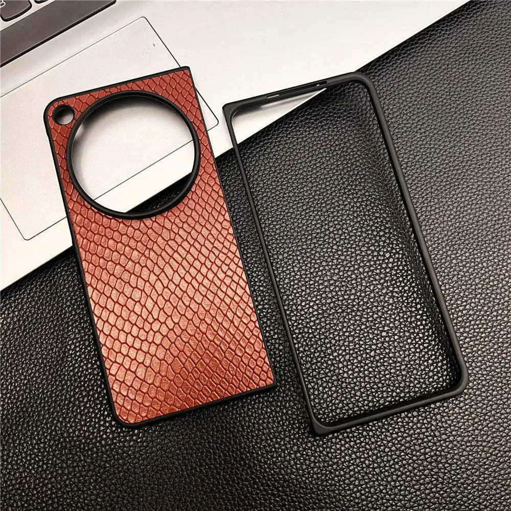 

Handmade Genuine Cowhide Leather Slim Case For OPPO Find N3 Dragon Scale Cover