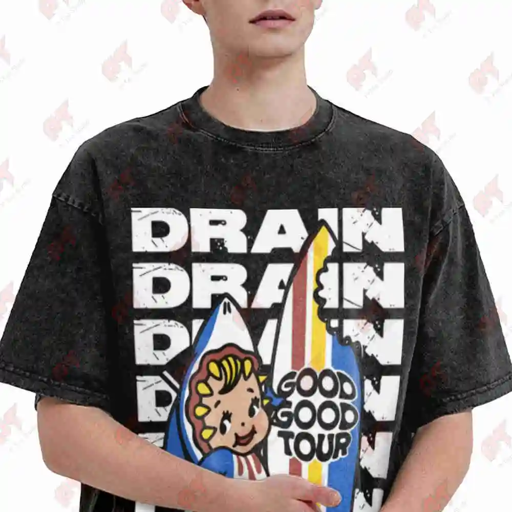 Vintage Drain Band Vintage Washed Tee Pure Cotton T-Shirt