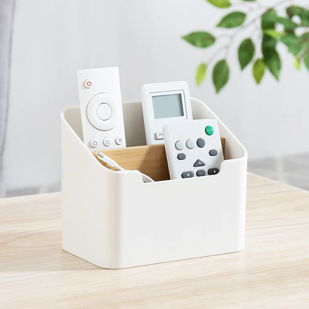 

Bamboo Desk Storage Box Eco Organizer For Remote Controls Stationery Keys Space Saving Tidy Holder Home Office