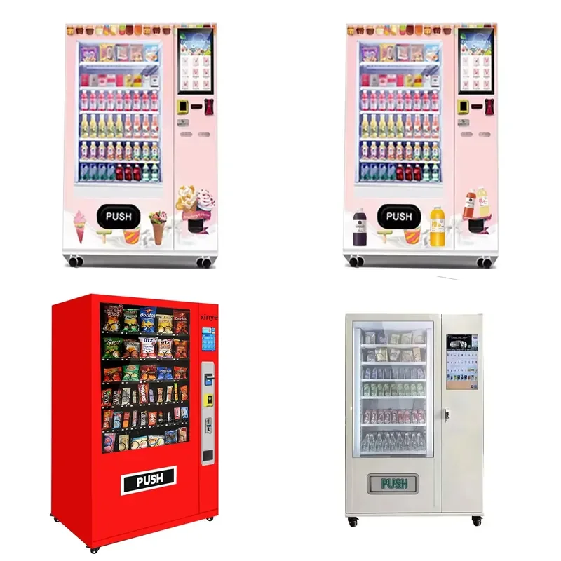 for Hot Selling 24 Hours 22inch Touch Screen Large Capacity Automatic Combo Snacks Drinks Food Vending Machine