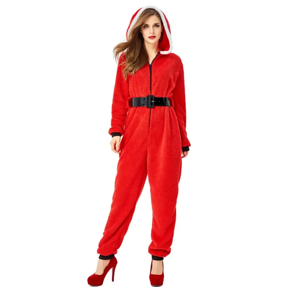 Kerst Cosplay Kostuum Santa Claus Vermomming Jumpsuits Full Set Vrouwen Meisjes Outfit Halloween Carnaval Feest Kleding Rollenspel