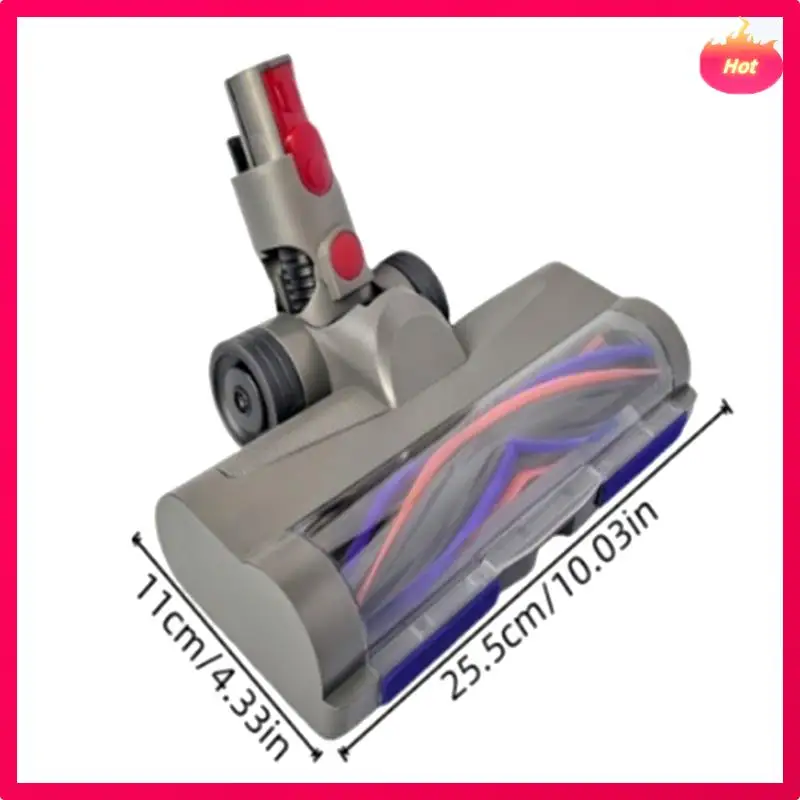 AD-Для Dyson V7 V8 V10 V11 V15 Вакуумная насадка для щетки для пола с защитой от защемления Роликовая насадка со светодиодной подсветкой для пыли