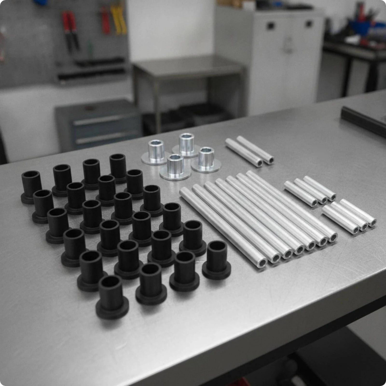 Rear Bushing Kit with Tubes Direct-Fit Control Arm Bushing Kit Parts Self-Lubricating Precision-Engineered for ATV Owners