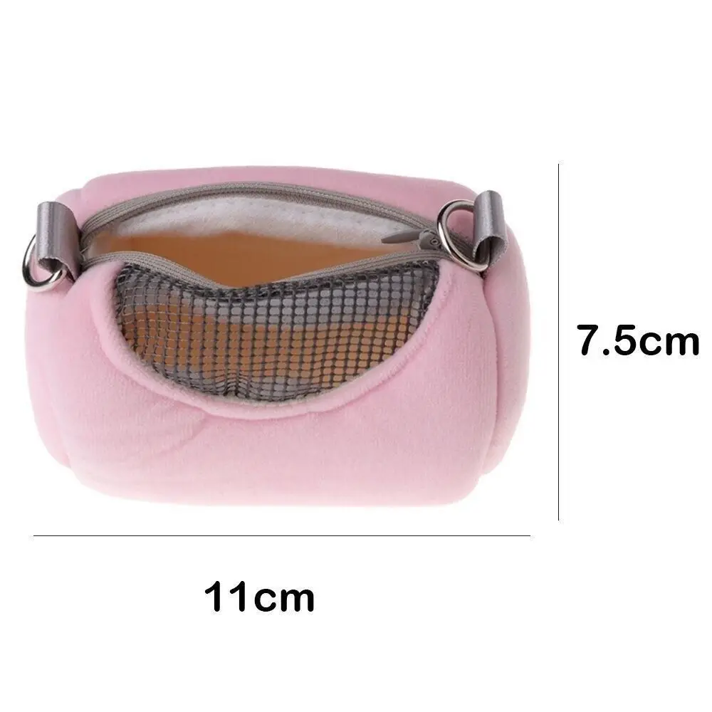 Komfortable Haustierzubehörteile Wärmende Diamant-Velours-Stoff Runde Umhängetasche Haustier-Reisetasche Hamster-Tragetasche – Detail 1