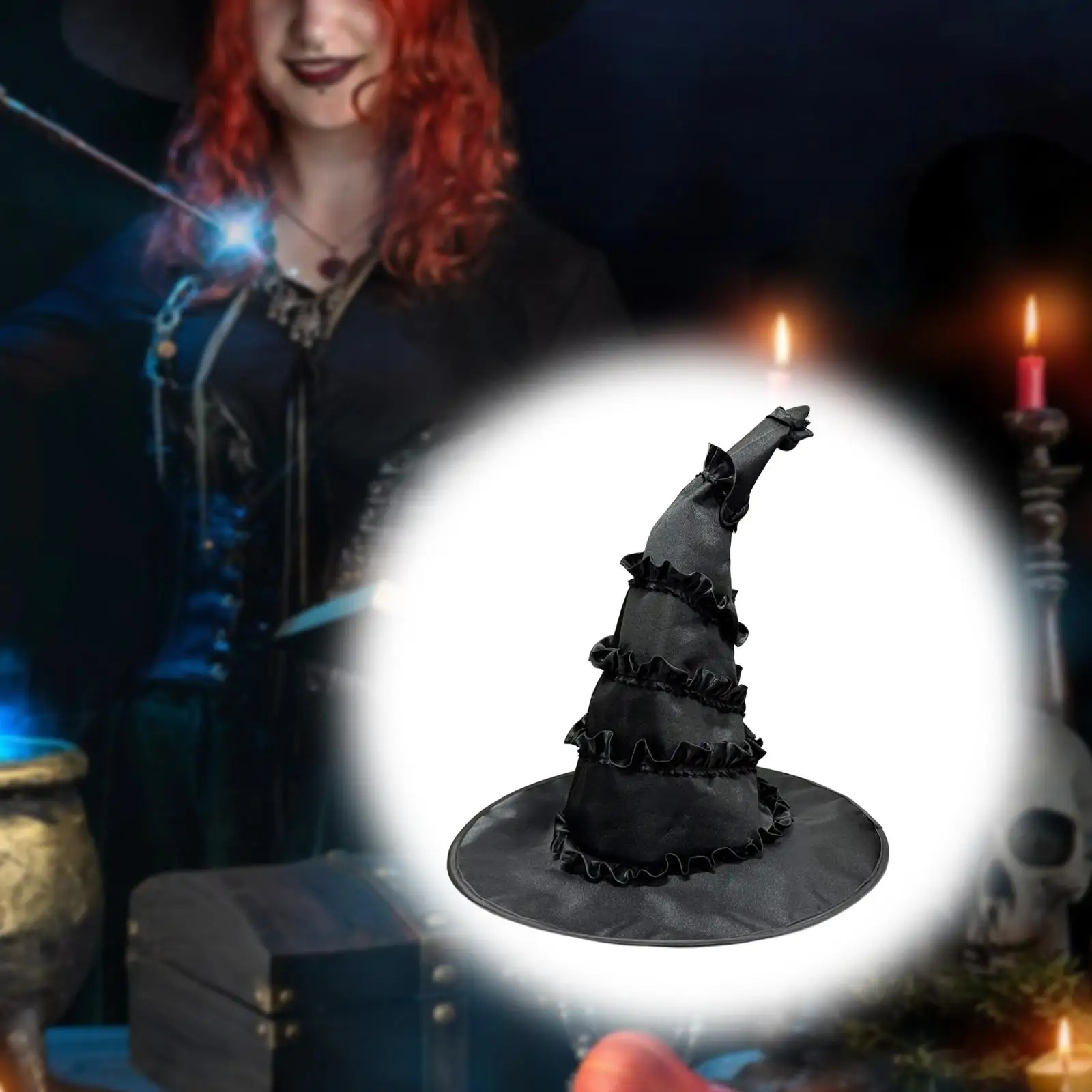 Sombrero de bruja de Halloween para mujer, para carnaval, cosplay, mascarada navideña