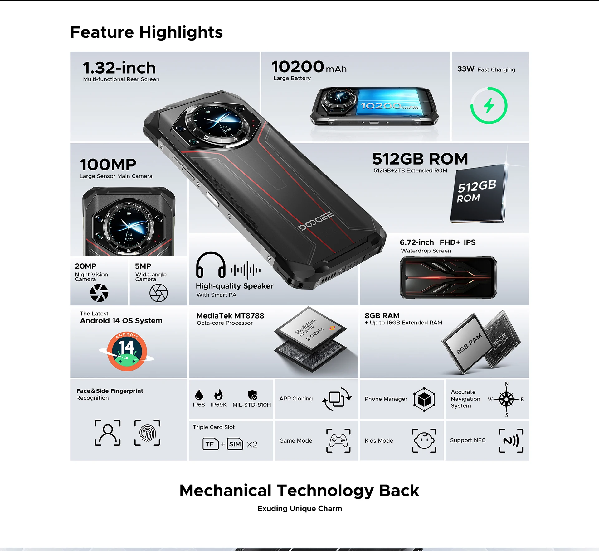 DOOGEE S119 Rugged Phone 6.72