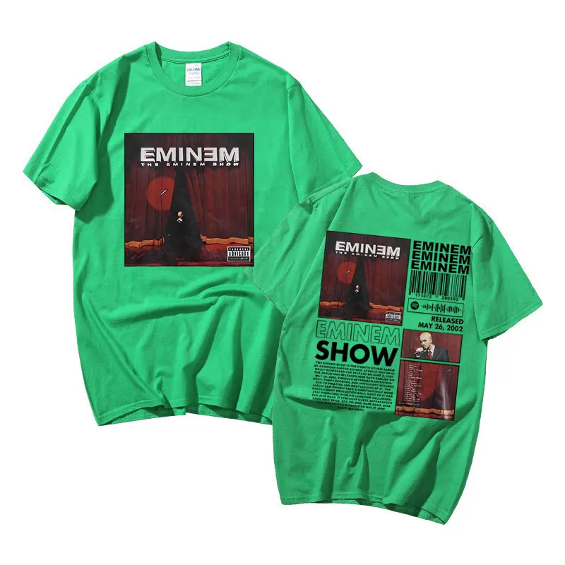 Rapper The Eminem Show Album Double Sided Print T Shirt Men Hip