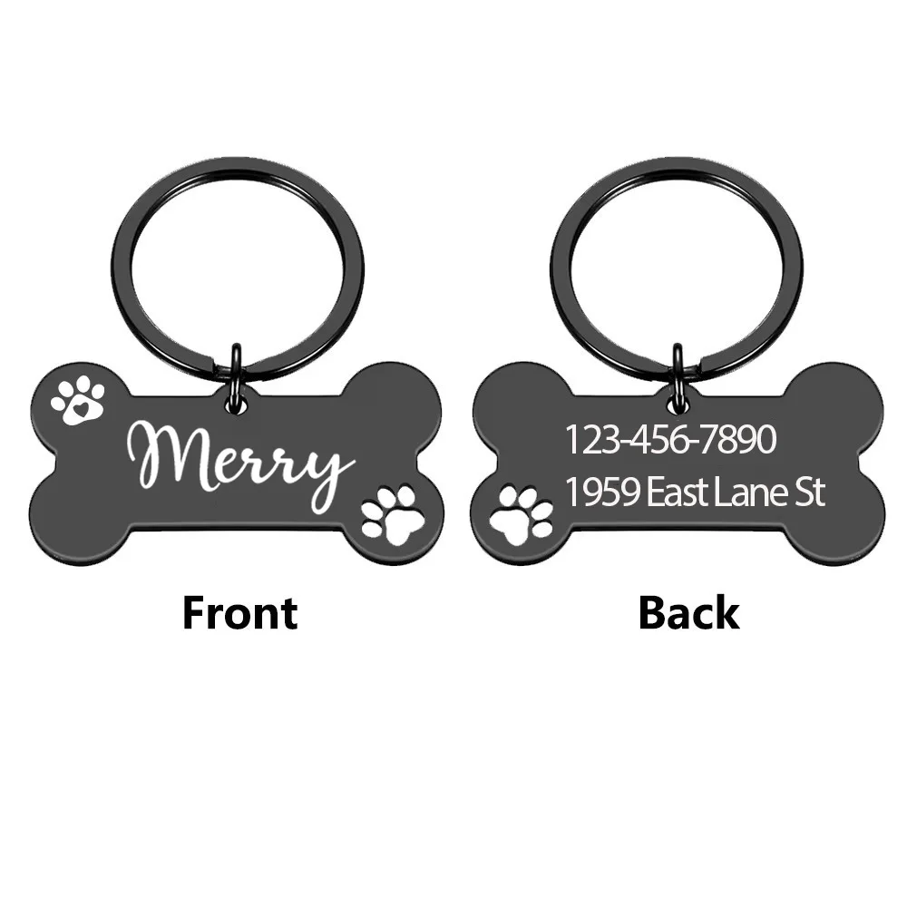 1 pc hot sale Austral font Customized Name Laser Engraving Dog Tag Anti-lost ID Tag Personalized Pet ID Tag For Dog