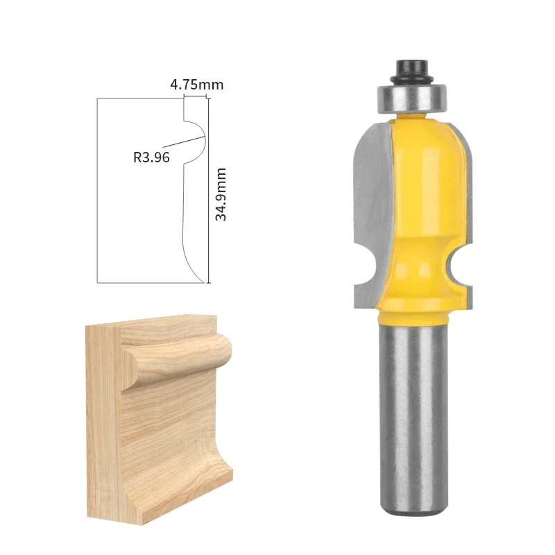 1PC Double Round Nose Bit Router Bit Woodworking Milling Cutter For Wood Bit Face Mill Carbide Cutter End Mill