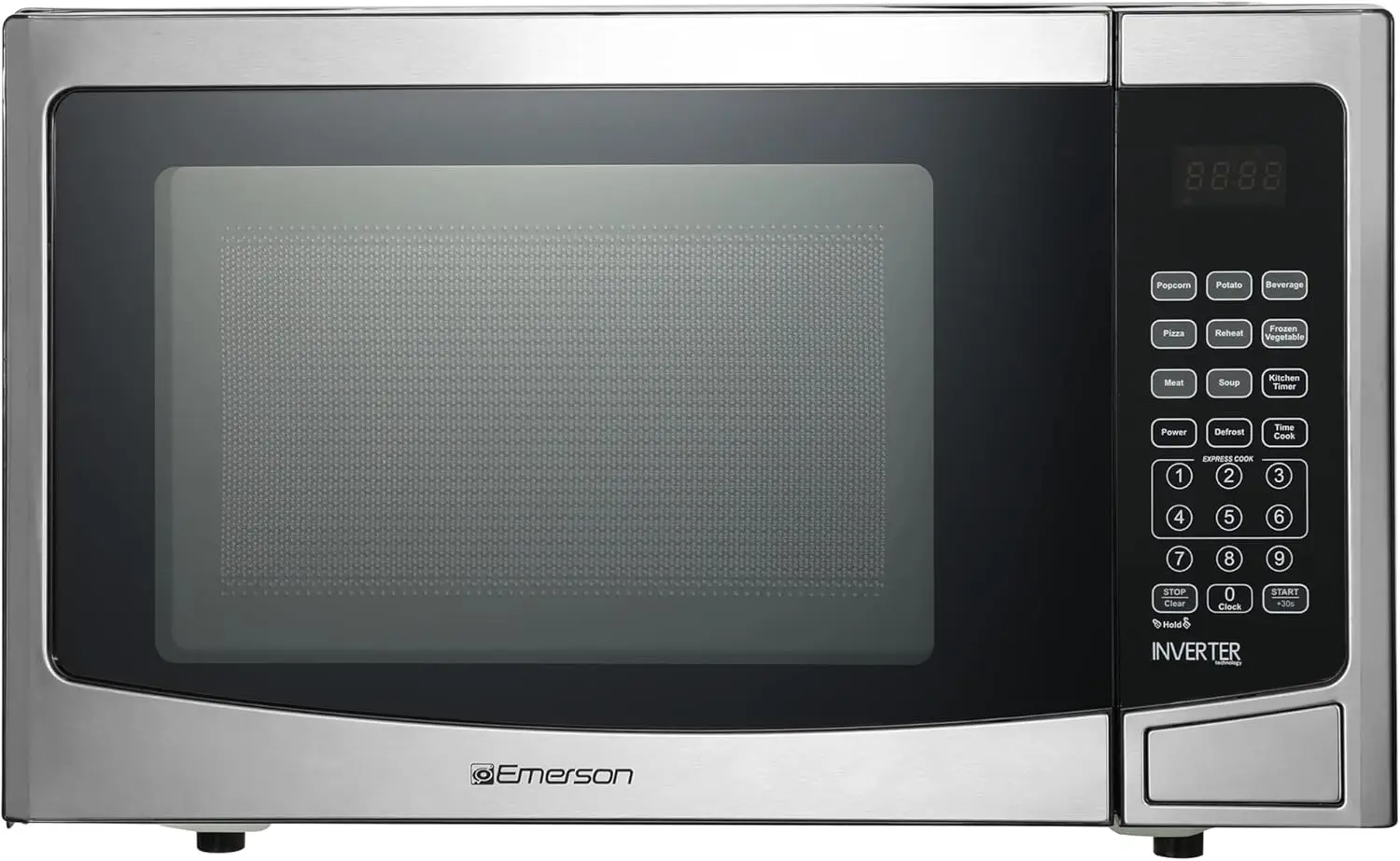 Microwave Oven with Inverter and Button Control, LED Display 1000W 10 Power Levels, 8 Auto Menus