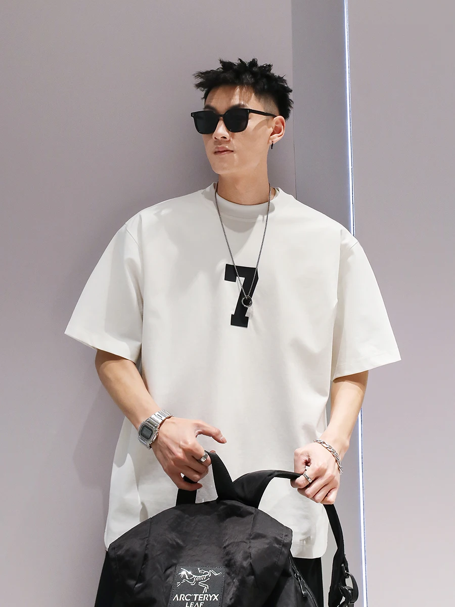 

Youshu Guochao красивая цифровая футболка летняя корейская версия для мальчиков большого размера модная брендовая персонализированная пара с короткими рукавами