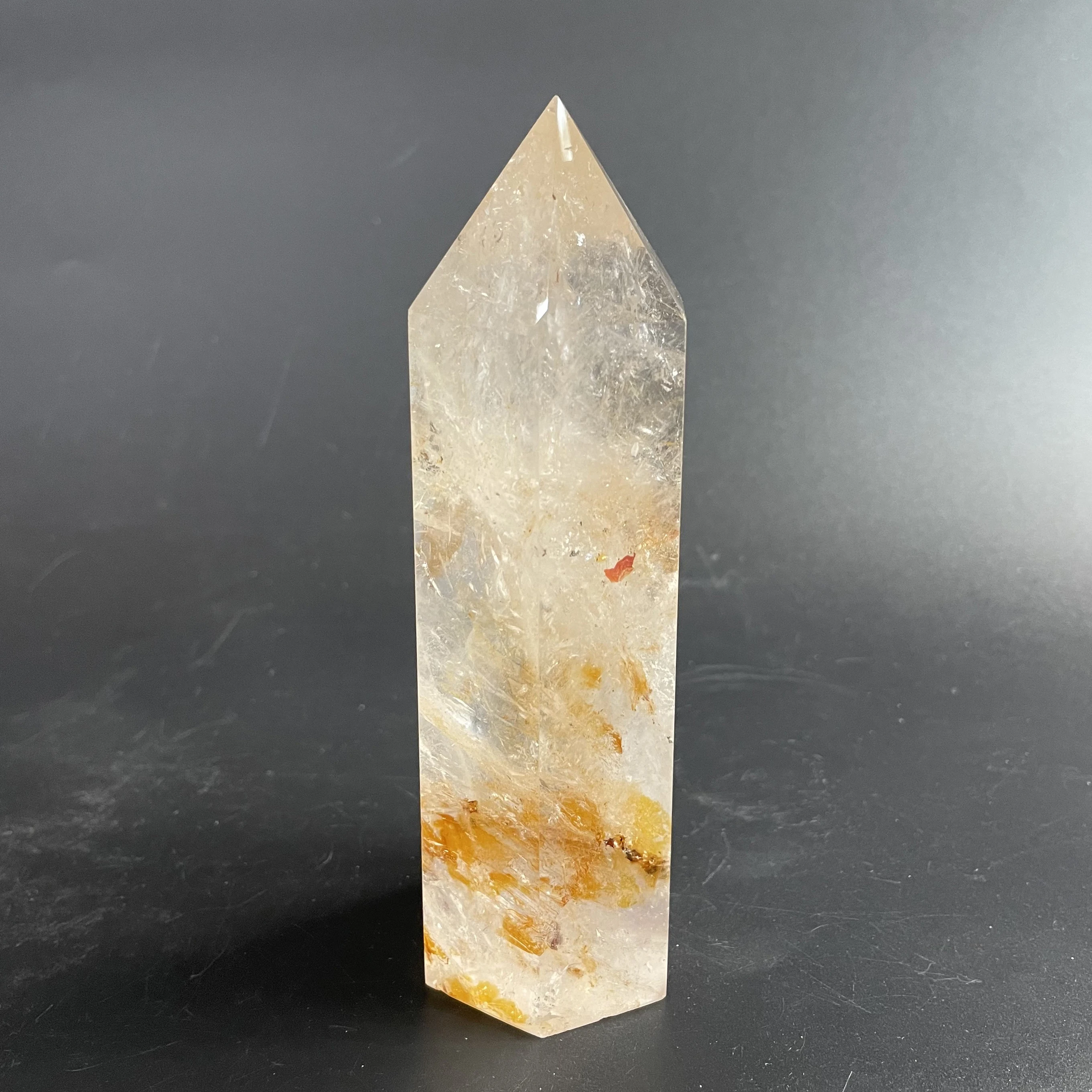 

400g Natural Clear Crystal Tower Polished Wand Reiki Healing Exquisite Room Decor Z1471