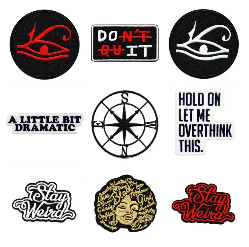 9022 Popular Badges Iron On Sew On Embroidered Patches Clothing Hat Bag Shoe Repair Phone Gift Box Decor DIY Accessory 10 Pcs