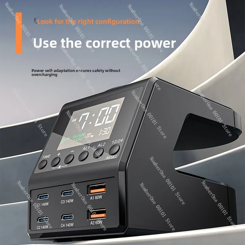 240W PD 140W Fast Charging Station Digital Display Multi-Port Charger Wireless Desktop Power Adapter