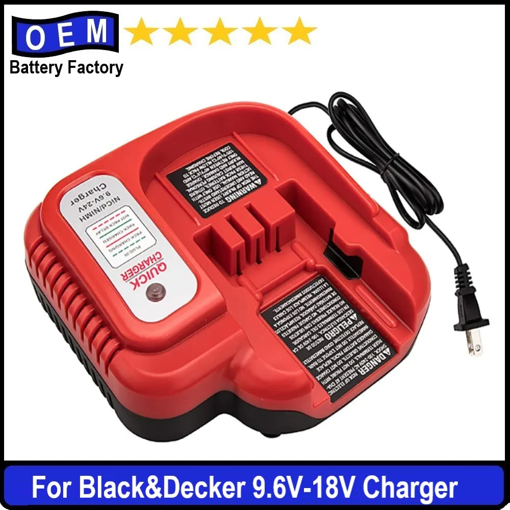 

BDCCN24 BDFC240 Replacement for Black Decker 9.6V-18V Ni-CD Ni-MH A12 A14 A18 HPB12 HPB14 HPB18 Batteries Charger