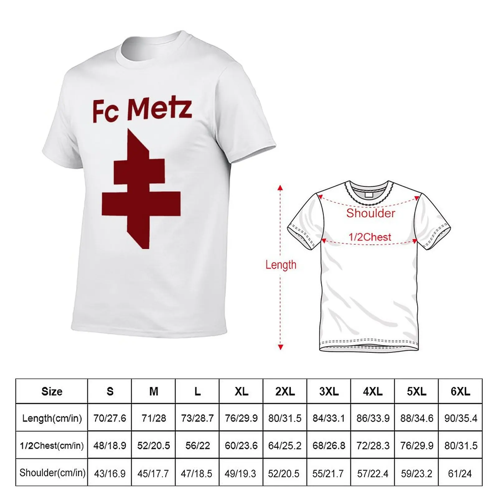 Football Club de Metz T-Shirt t shirt man designer t shirts for man cotton funny t shirt personalised T-Shirt