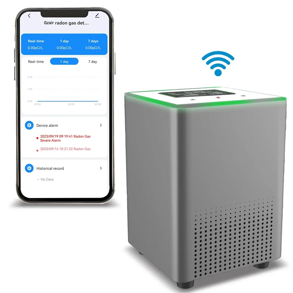 

High Accuracy Smart Radon Detector with Pulse Ion Chamber Sensor - WIFI with TUYA/Smartlife App for home and lab