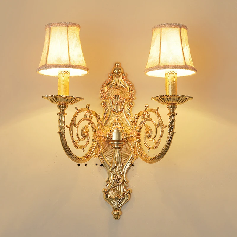 

Zinc Alloy Candlelight Small Led Bedroom Bedside Sconce Wall Lamp European Luxury Villa Hotel Corridor Decorative Light Fixture