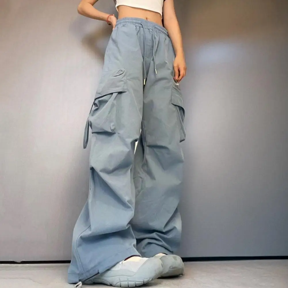 

2026 Retro Cargo Pants Women Fashion Streetwear High Waist Thin Casual Sweatpants Harajuku Sports Pants Woman Clothes Trousers M
