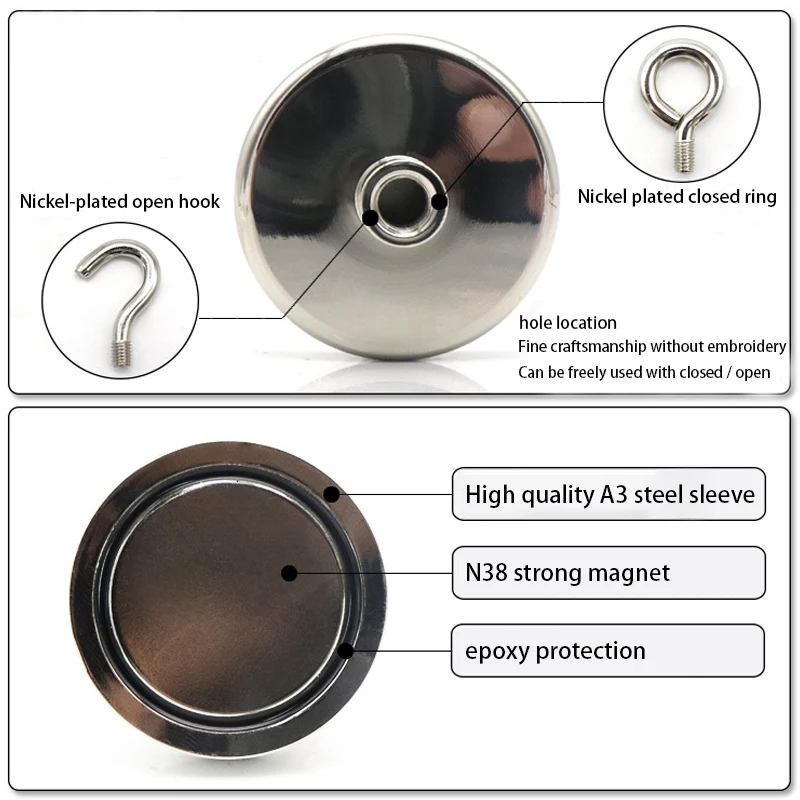 1 Pcs Super Sterke Neodymium Magneet Pot Vissen Salvage Magneet Neodymium Ronde Sterke Magnetische Haak Sucker Magneet Zoeker