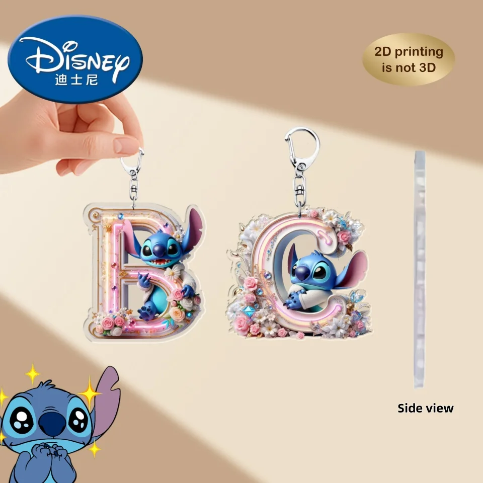Аниме Дисней акриловый брелок Лило и Стич 26 букв в мультяшном стиле стежка кулон брелок для мальчиков и девочек игрушки детские подарки на день рождения