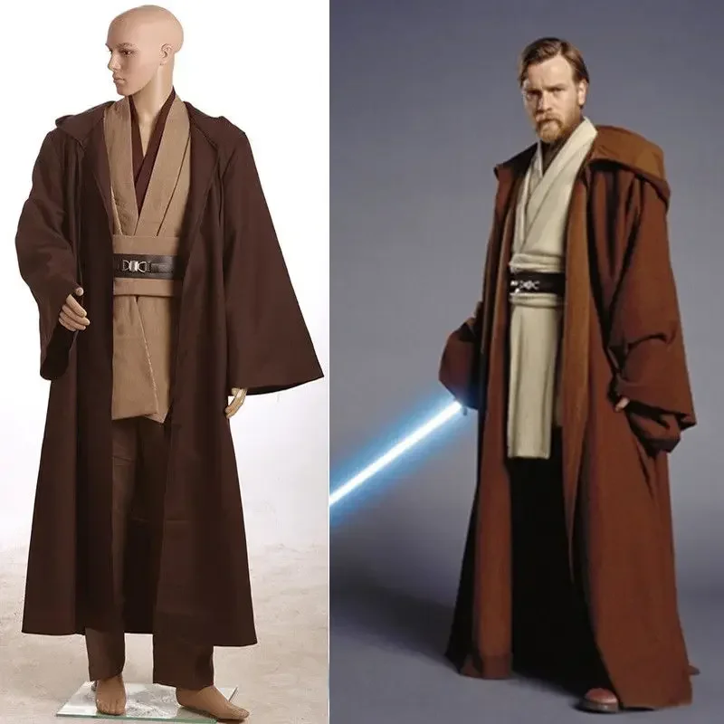 S COSplay Costume for Adult Men Jedi Tunic Costume Halloween Obi Wan Kenobi