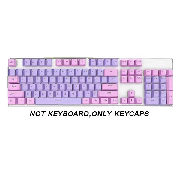 NONE 104 Stück ABS Universal mechanische Tastatur Tastenkappen ergonomische leere Tastenkappen für Cherry MX Tastatur Ersatz OEM hintergrundbeleuchtete Tastenkappe 4