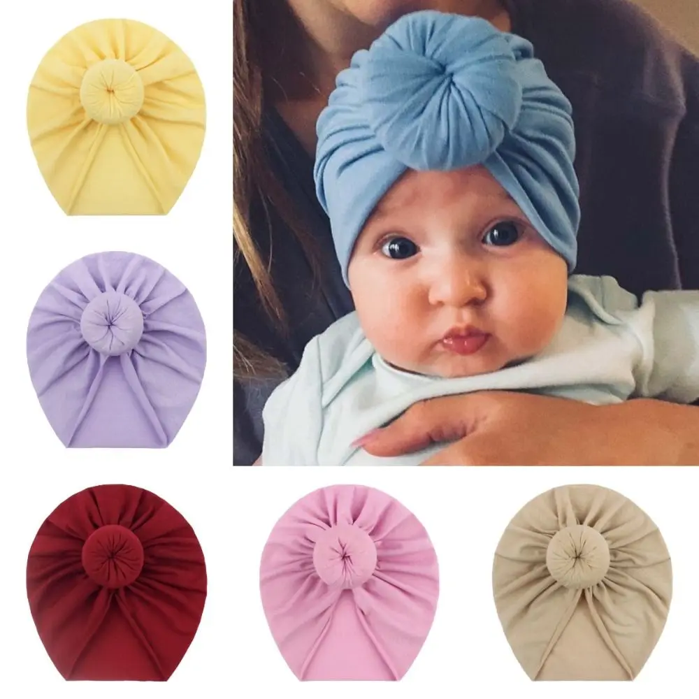 New Elastic Infant Turban Hat Breathable Soft Cotton Baby Hat Lightweight Headband for Newborn Supplies